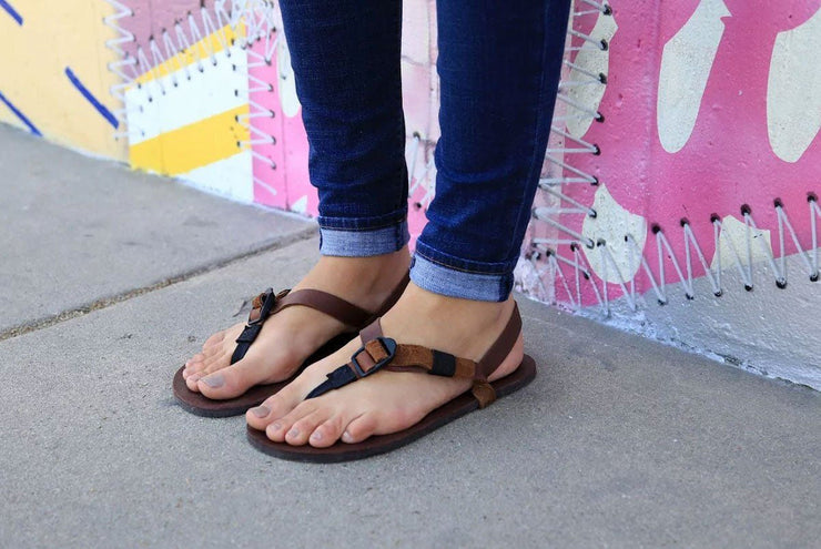 Feet in All Browns sandals mural